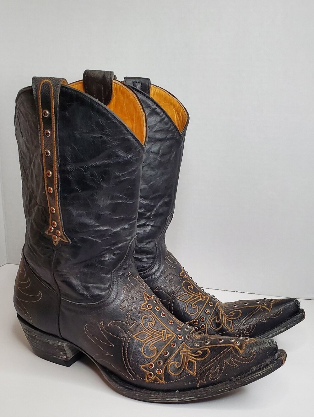 Old Gringo Rhinestone Cross Leather Boots Size 9B